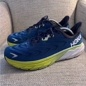 Hoka Arahi 6 Mens Running Shoes Blue Lime Green Stability Sneakers 11.5 D